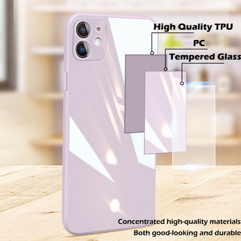 Калъф за телефон от течно закалено стъкло за iPhone 14 13 11 12 Pro Max Case Anti-knock Baby Skin Fram Cover за iPhone X XS MAX XR 7 8