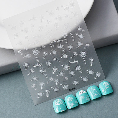 5D Nail Art Stckers Virágok Geometrikus Dekor Akril Dombornyomott Csúsztatók Keret Körömmatricák Epervirág manikűr kellékek eszköz
