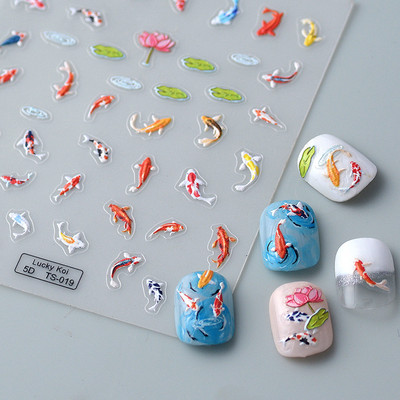 5D Nail Art Stckers Virágok Geometrikus Dekor Akril Dombornyomott Csúsztatók Keret Körömmatricák Epervirág manikűr kellékek eszköz