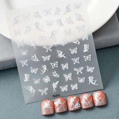 5D Nail Art Stckers Virágok Geometrikus Dekor Akril Dombornyomott Csúsztatók Keret Körömmatricák Epervirág manikűr kellékek eszköz