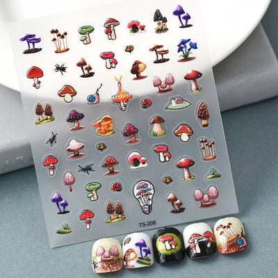 5D Nail Art Stckers Virágok Geometrikus Dekor Akril Dombornyomott Csúsztatók Keret Körömmatricák Epervirág manikűr kellékek eszköz