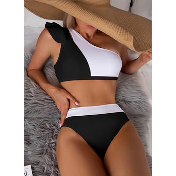 Riseado High Waist Bikini Sexy One Shoulder Γυναικείο μαγιό Ruffle μαγιό 2023 Cut Out Biquinis Solid μαγιό Ρούχα παραλίας