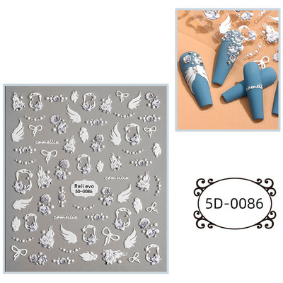 Finom és szép 5D dombornyomott virágok körömdísz matricák öntapadó manikűr matricák Silder Relief Design köröm kellékek eszköz
