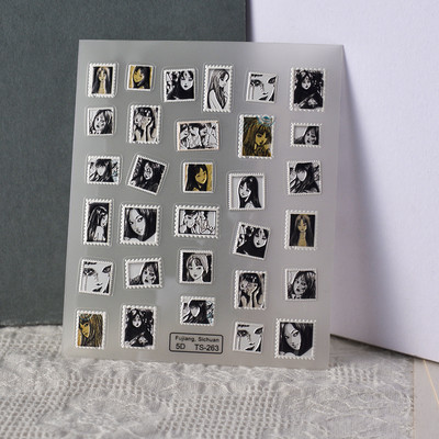 Autocolante pentru unghii în relief 5D, rame foto, ștampile, glisoare, farmec pentru decorarea unghiilor, decalcomanii drăguț de desene animate, accesorii pentru manichiură