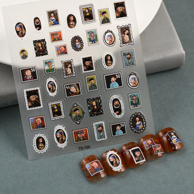 Autocolante pentru unghii în relief 5D, rame foto, ștampile, glisoare, farmec pentru decorarea unghiilor, decalcomanii drăguț de desene animate, accesorii pentru manichiură