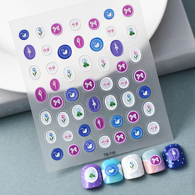 Autocolante pentru unghii în relief 5D, rame foto, ștampile, glisoare, farmec pentru decorarea unghiilor, decalcomanii drăguț de desene animate, accesorii pentru manichiură