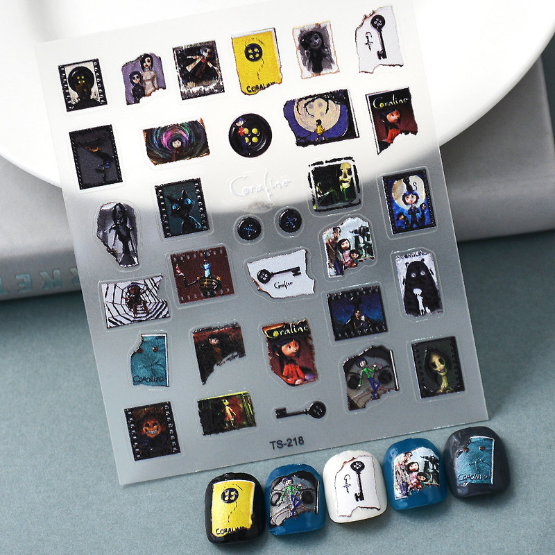 Autocolante pentru unghii în relief 5D, rame foto, ștampile, glisoare, farmec pentru decorarea unghiilor, decalcomanii drăguț de desene animate, accesorii pentru manichiură