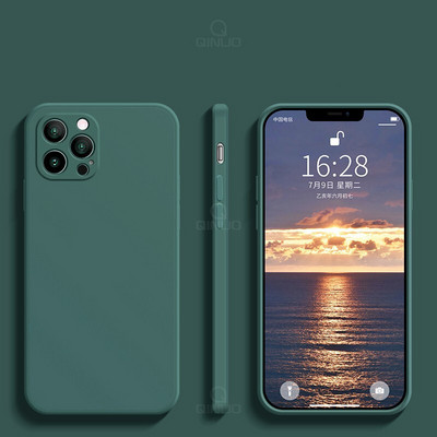 Husă de telefon din silicon lichid pătrat original de lux pentru iPhone 14 13 12 11 Pro Max 12 Mini X XR XS Max 6S 7 8 Plus Husă moale subțire