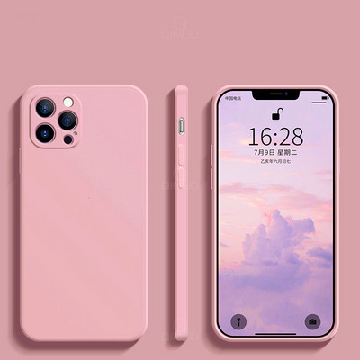 Husă de telefon din silicon lichid pătrat original de lux pentru iPhone 14 13 12 11 Pro Max 12 Mini X XR XS Max 6S 7 8 Plus Husă moale subțire