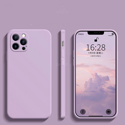 Husă de telefon din silicon lichid pătrat original de lux pentru iPhone 14 13 12 11 Pro Max 12 Mini X XR XS Max 6S 7 8 Plus Husă moale subțire