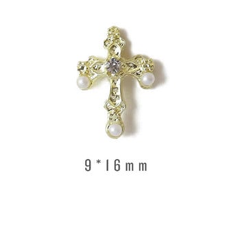 10 бр. 3D Cross Nail Art Charms Кристална метална сплав Анимационни декорации за нокти Сладки анимационни мъниста за нокти Блестящи кристали