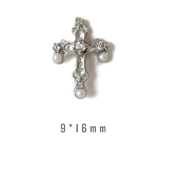 10 бр. 3D Cross Nail Art Charms Кристална метална сплав Анимационни декорации за нокти Сладки анимационни мъниста за нокти Блестящи кристали