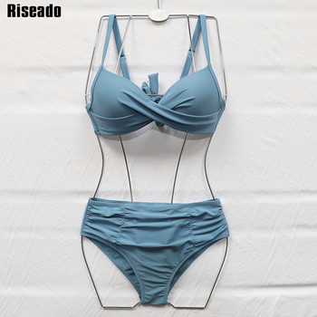 Riseado Push Up Sexy Bikini Wine Red Swimwear Γυναικείο μαγιό 2023 Ruched μαγιό Twisted Brazilian Biquini Female Beach