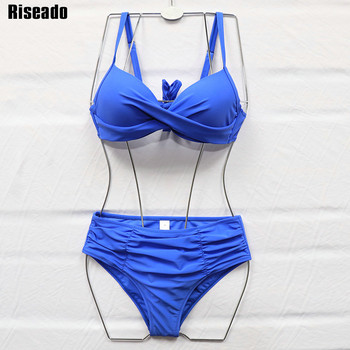 Riseado Push Up Sexy Bikini Wine Red Swimwear Γυναικείο μαγιό 2023 Ruched μαγιό Twisted Brazilian Biquini Female Beach