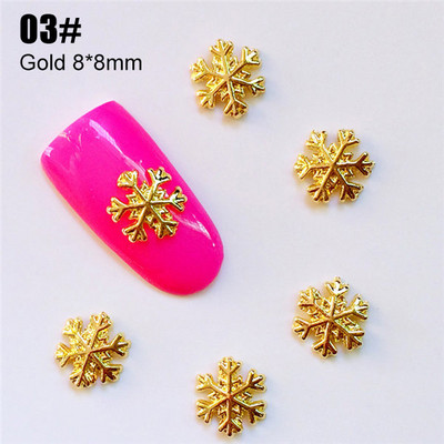 100 buc/lot 3D aliaj, aur, argint, fulg de nea, nituri Știfturi, metal, manichiură, accesorii pentru arta unghiilor, decorațiuni pentru unghii, brelocuri pentru unghii