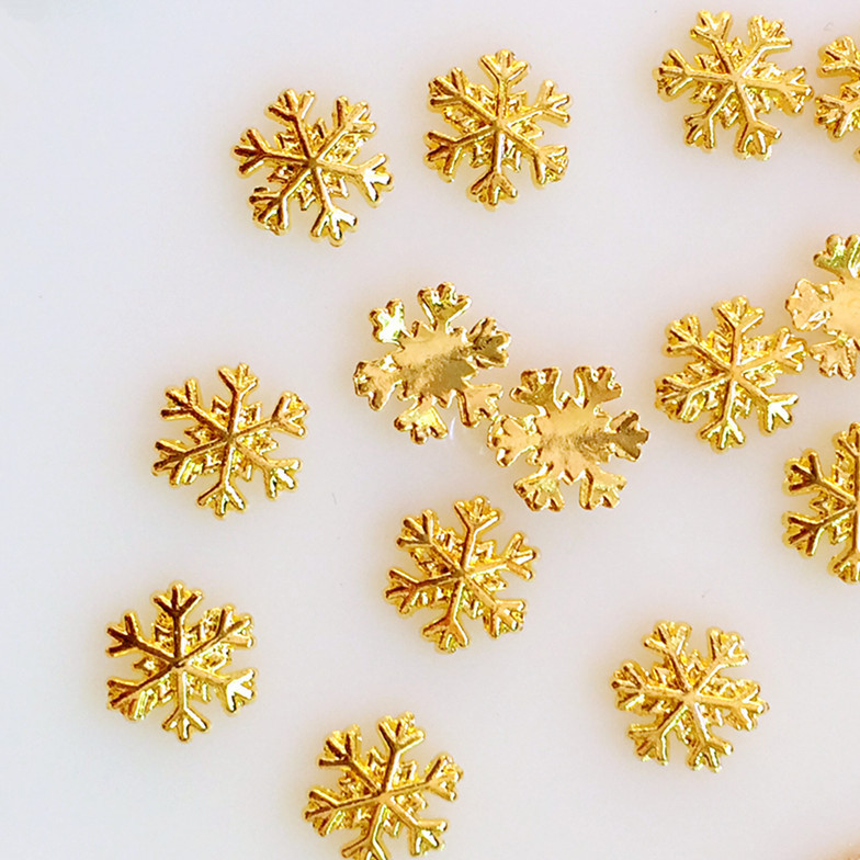 100 buc/lot 3D aliaj, aur, argint, fulg de nea, nituri Știfturi, metal, manichiură, accesorii pentru arta unghiilor, decorațiuni pentru unghii, brelocuri pentru unghii