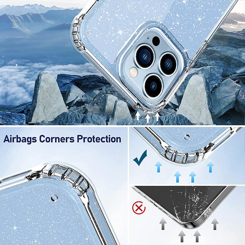 Originalna luksuzna svjetlucava prozirna telefonska maska za iPhone 13 Pro Max 14 Plus 12 Mini 11 13Pro 12Pro 11Pro 8 Silikonska maska