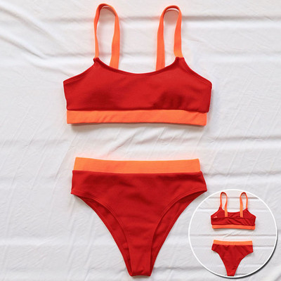 Riseado soonikuga seksikad bikiinid kõrge vöökohaga naiste ujumistrikood Colorblock ujumisriided kõrge lõikega bikiinide komplekt 2023 uus ujumiskostüüm rannariided