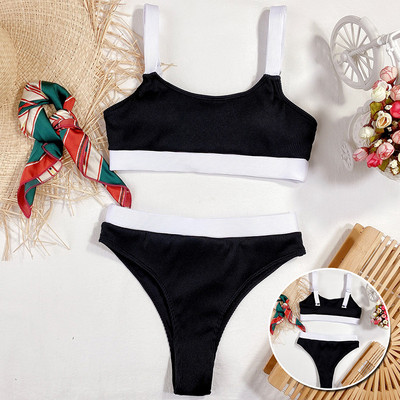 Riseado soonikuga seksikad bikiinid kõrge vöökohaga naiste ujumistrikood Colorblock ujumisriided kõrge lõikega bikiinide komplekt 2023 uus ujumiskostüüm rannariided