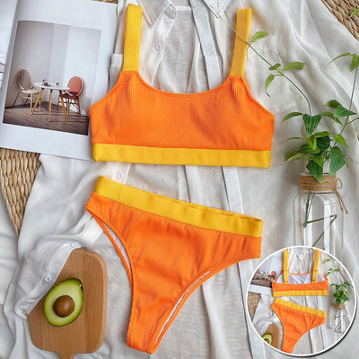 Riseado soonikuga seksikad bikiinid kõrge vöökohaga naiste ujumistrikood Colorblock ujumisriided kõrge lõikega bikiinide komplekt 2023 uus ujumiskostüüm rannariided