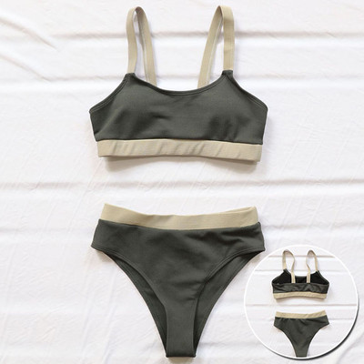 Riseado soonikuga seksikad bikiinid kõrge vöökohaga naiste ujumistrikood Colorblock ujumisriided kõrge lõikega bikiinide komplekt 2023 uus ujumiskostüüm rannariided