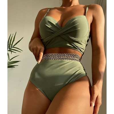 Riseado Push Up bikiinid 2023, naiste keerutatud ujumistrikood, kõrge vöökohaga seksikad naiste ujumisriided.