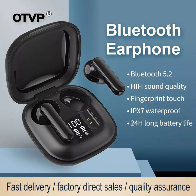 TWS Bluetooth fülhallgató vezeték nélküli fejhallgató kettős fülbe helyezhető mini Smart Touch vízálló sportzajcsökkentő fejhallgató