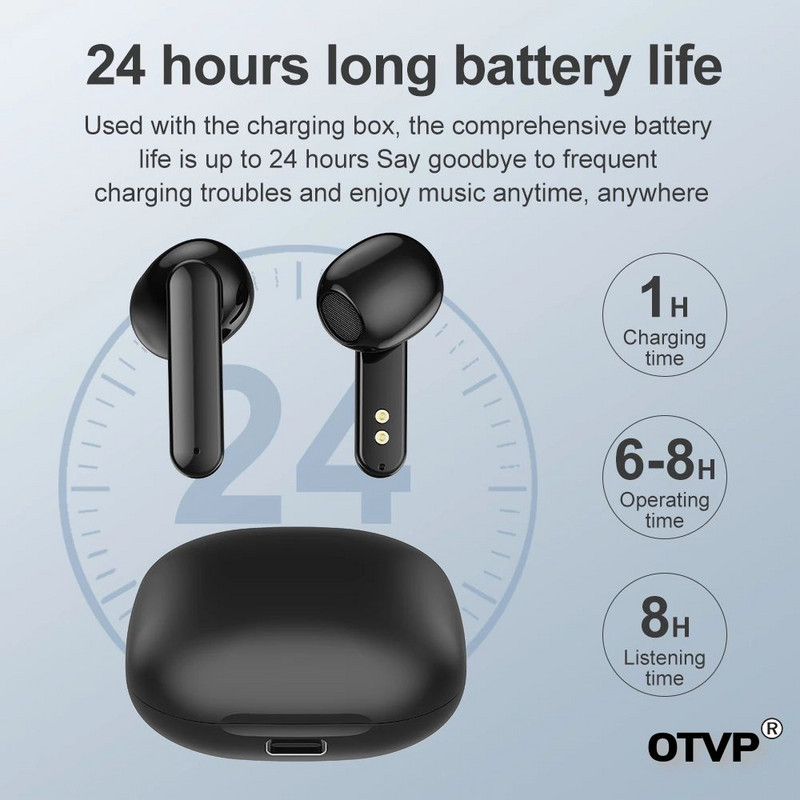TWS Bluetooth fülhallgató vezeték nélküli fejhallgató kettős fülbe helyezhető mini Smart Touch vízálló sportzajcsökkentő fejhallgató