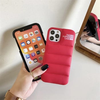 Калъф Puffer Case за Apple iPhone 14 13 12 Pro MAX 11 X XS XR 7 8 Plus MiNi SE 2 Луксозно пухено яке Естетична корица с влияние