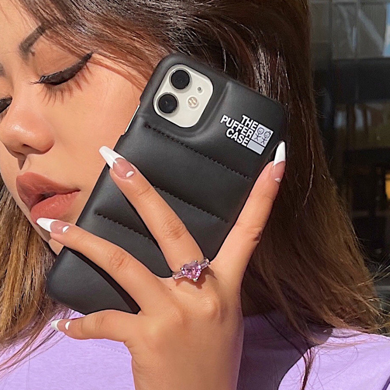 Puffer ümbris Apple iPhone 14 13 12 Pro MAX 11 X XS XR 7 8 Plus MiNi SE 2 luksusliku sulejope jaoks Esteetiline mõjutaja kate