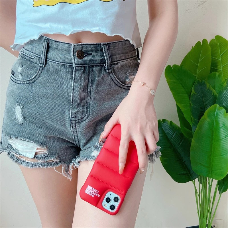 Puffer ümbris Apple iPhone 14 13 12 Pro MAX 11 X XS XR 7 8 Plus MiNi SE 2 luksusliku sulejope jaoks Esteetiline mõjutaja kate