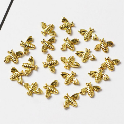 100db/tétel 3D Alloy Bee Cow fej Nail Art Arany körömszegecsek és szegecsek Manikűr Nail Art Kiegészítők Körömdíszítés Köröm Varázslatok