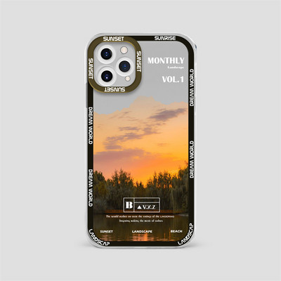 Husă pentru telefon INS Sunset Moon Snow Mountain pentru iPhone 14 13 12 11 Pro Max XS Max XR X 11 Husă moale de protecție pentru cameră pentru iPhone