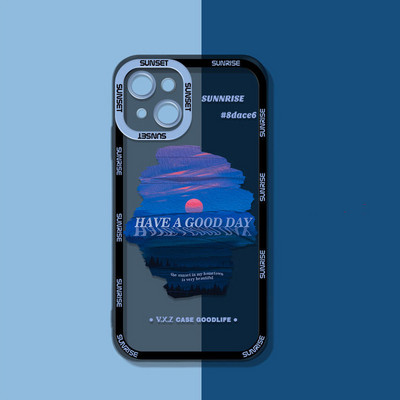 Husă pentru telefon INS Sunset Moon Snow Mountain pentru iPhone 14 13 12 11 Pro Max XS Max XR X 11 Husă moale de protecție pentru cameră pentru iPhone