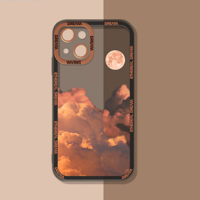 Husă pentru telefon INS Sunset Moon Snow Mountain pentru iPhone 14 13 12 11 Pro Max XS Max XR X 11 Husă moale de protecție pentru cameră pentru iPhone