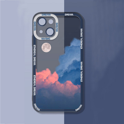 Husă pentru telefon INS Sunset Moon Snow Mountain pentru iPhone 14 13 12 11 Pro Max XS Max XR X 11 Husă moale de protecție pentru cameră pentru iPhone