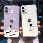 Husă de telefon drăguță cu desene animate astronaut Star Space pe iPhone 11 13 14 Pro MAX XS XR X 12 7 8 Plus Husă din spate transparentă moale TPU rezistentă la șocuri