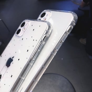 Сладък анимационен астронавт звезда космически калъф за телефон за iPhone 11 13 14 Pro MAX XS XR X 12 7 8 Plus Прозрачен мек TPU удароустойчив заден капак