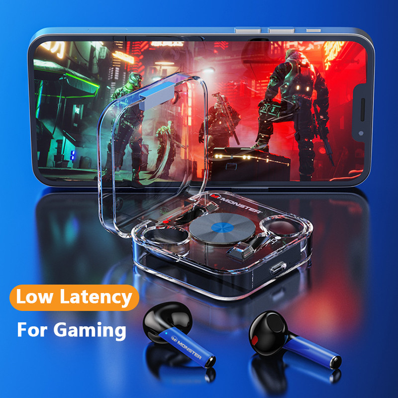 Fashion Transparent Bass Earphone Bluetooth 5.2 Wireless Headphones Gaming/Music Dual Mode Earbuds Αθλητικά αδιάβροχα ακουστικά ENC