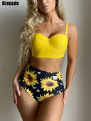 Costum de baie Riseado 2023 Bikini cu talie înaltă Costum de baie pentru femei Costum de baie Push Up Biquini Costume de baie cu imprimeu floral sexy