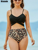 Riseado magas derekú bikini női strand fürdőruha fürdőruha női 2023 Push Up bikini szexi fürdőruhák nyári strandruha Új