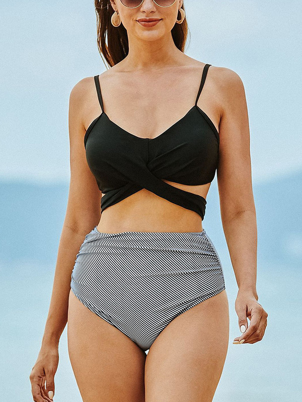 Riseado magas derekú bikini női strand fürdőruha fürdőruha női 2023 Push Up bikini szexi fürdőruhák nyári strandruha Új