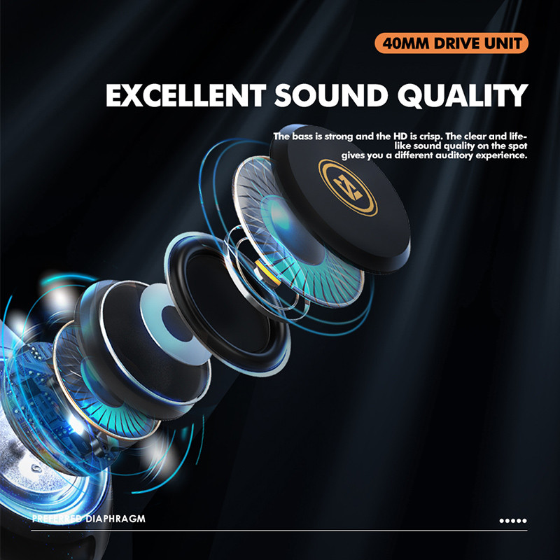 Nove slušalice za igrice Bluetooth 5.1 HIFI Stereo Bas Igra Slušalice TF kartica s mikrofonom Sklopive sportske slušalice za PS4 PC prijenosno računalo