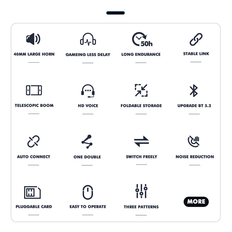 Nove slušalice za igrice Bluetooth 5.1 HIFI Stereo Bas Igra Slušalice TF kartica s mikrofonom Sklopive sportske slušalice za PS4 PC prijenosno računalo