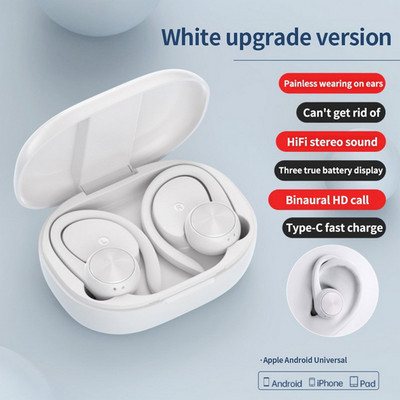 TWS Sports Earbuds Bluetooth 5.0 Bass Touch Wireless Headphones Ear Hook Ακουστικό Ακύρωση θορύβου Αδιάβροχο ακουστικό με μικρόφωνο