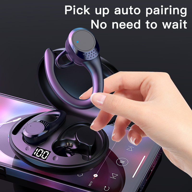 Nové TWS AX9 Športové slúchadlá s ušným háčikom Bluetooth 5.2 Bezdrôtové slúchadlá ENC Slúchadlá s potlačením hluku s mikrofónom a dotykovým herným headsetom