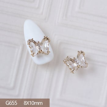 10 бр. 3D пеперуда любовно сърце сплав Nail Art Zircon Pearl Metal Manicure Nails Accesorios Supplies Направи си сам декорации за нокти Charms