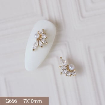 10 бр. 3D пеперуда любовно сърце сплав Nail Art Zircon Pearl Metal Manicure Nails Accesorios Supplies Направи си сам декорации за нокти Charms