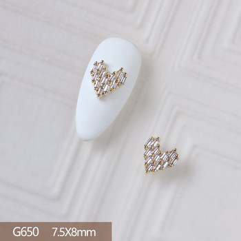 10 бр. 3D пеперуда любовно сърце сплав Nail Art Zircon Pearl Metal Manicure Nails Accesorios Supplies Направи си сам декорации за нокти Charms