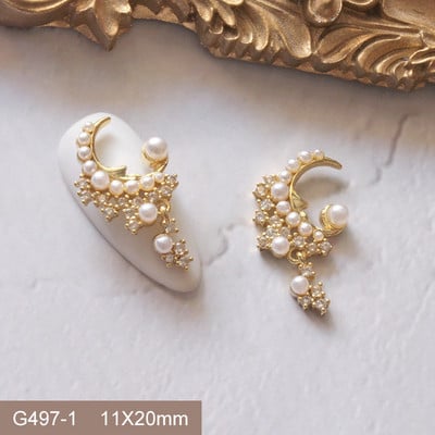 10db/tétel 3D Arany Ezüst Sailor Moon Ötvözet Nail Art Circon Pearl Fém Manikűr Köröm Kiegészítők Ékszerek Barkács dekorációk Bűbáj